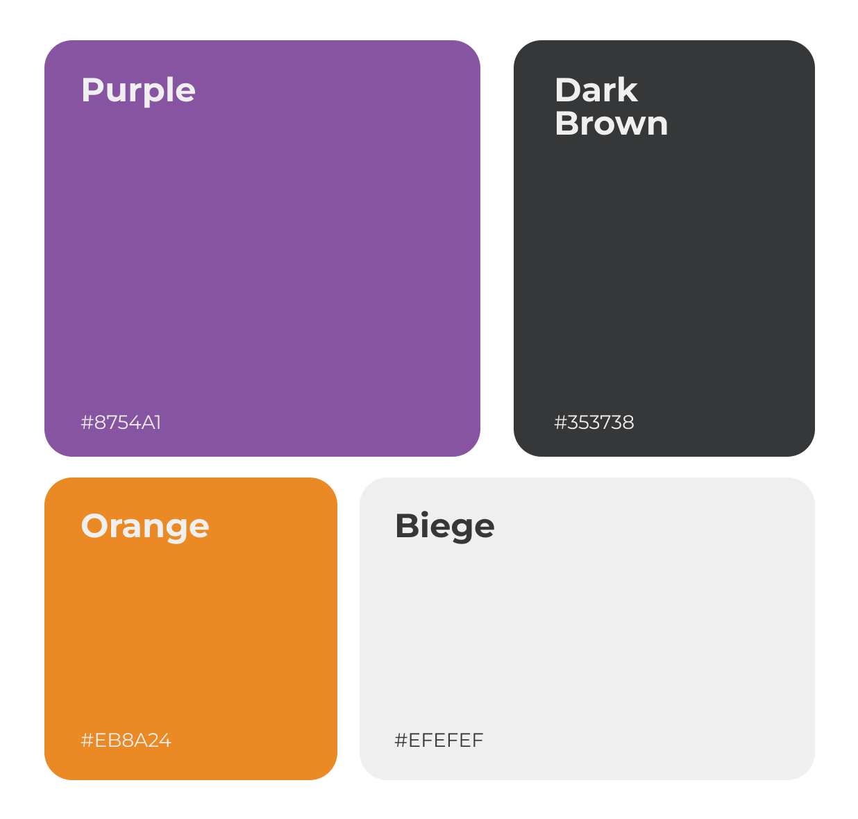 Graphic depicting a color palette of Stone Brown, Dark Navy, Beige, and Cream White along with corresponding hex color codes.